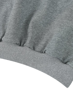 Women's Boxy Cropped Crewneck Sweatshirt – Oversized Casual Fleece Pullover