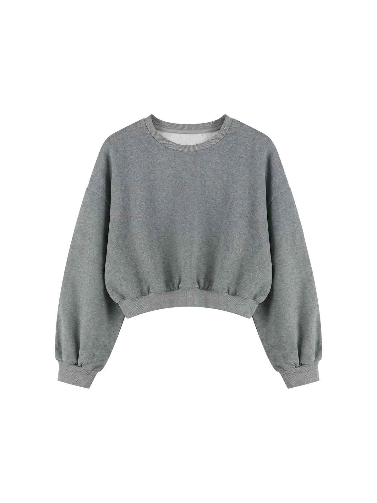 Women's Boxy Cropped Crewneck Sweatshirt – Oversized Casual Fleece Pullover