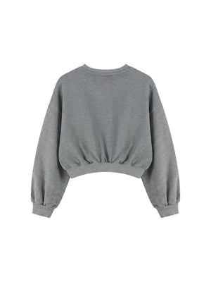 Women's Boxy Cropped Crewneck Sweatshirt – Oversized Casual Fleece Pullover
