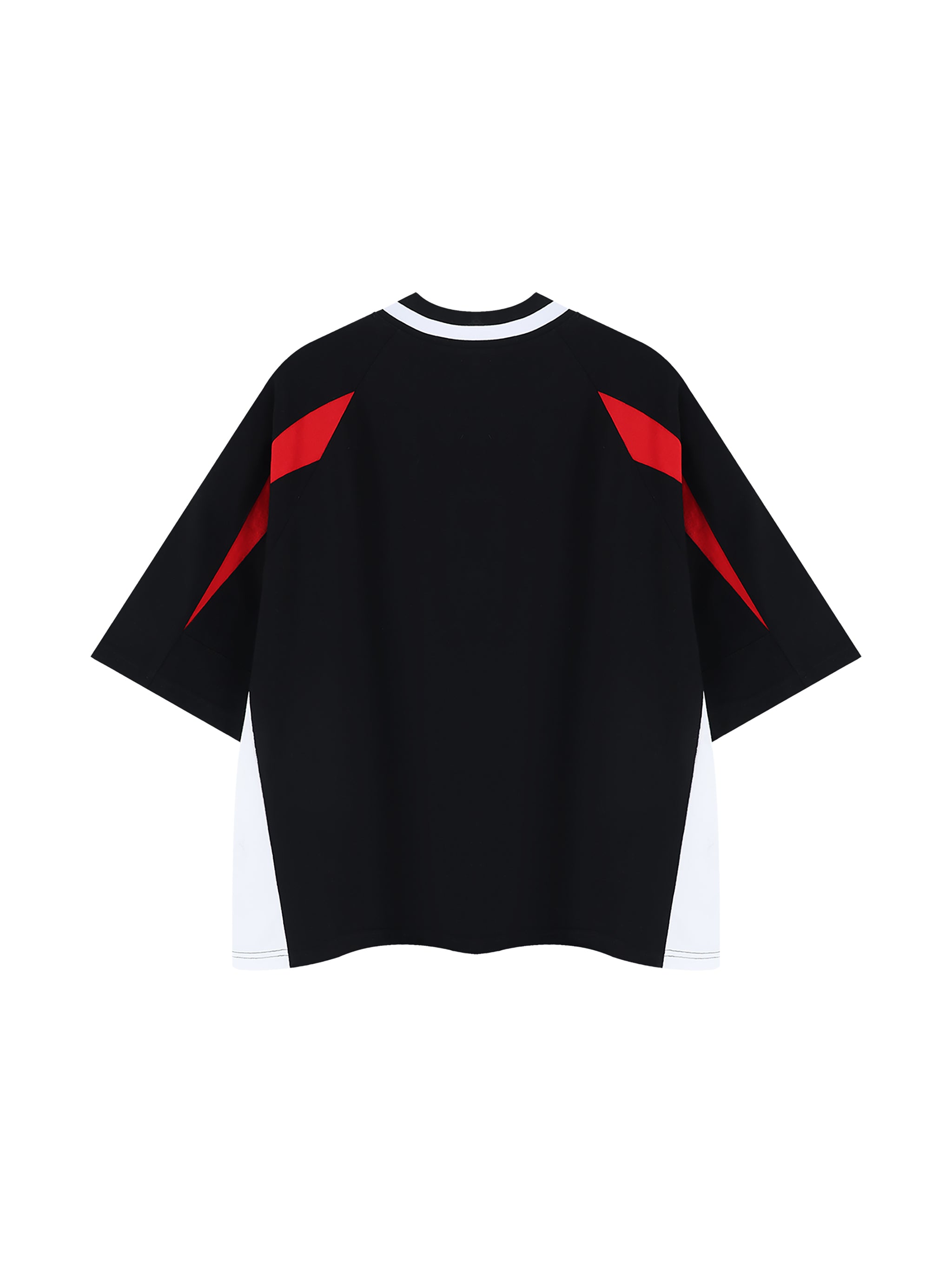Unisex Oversized Color Block V-Neck T-Shirt