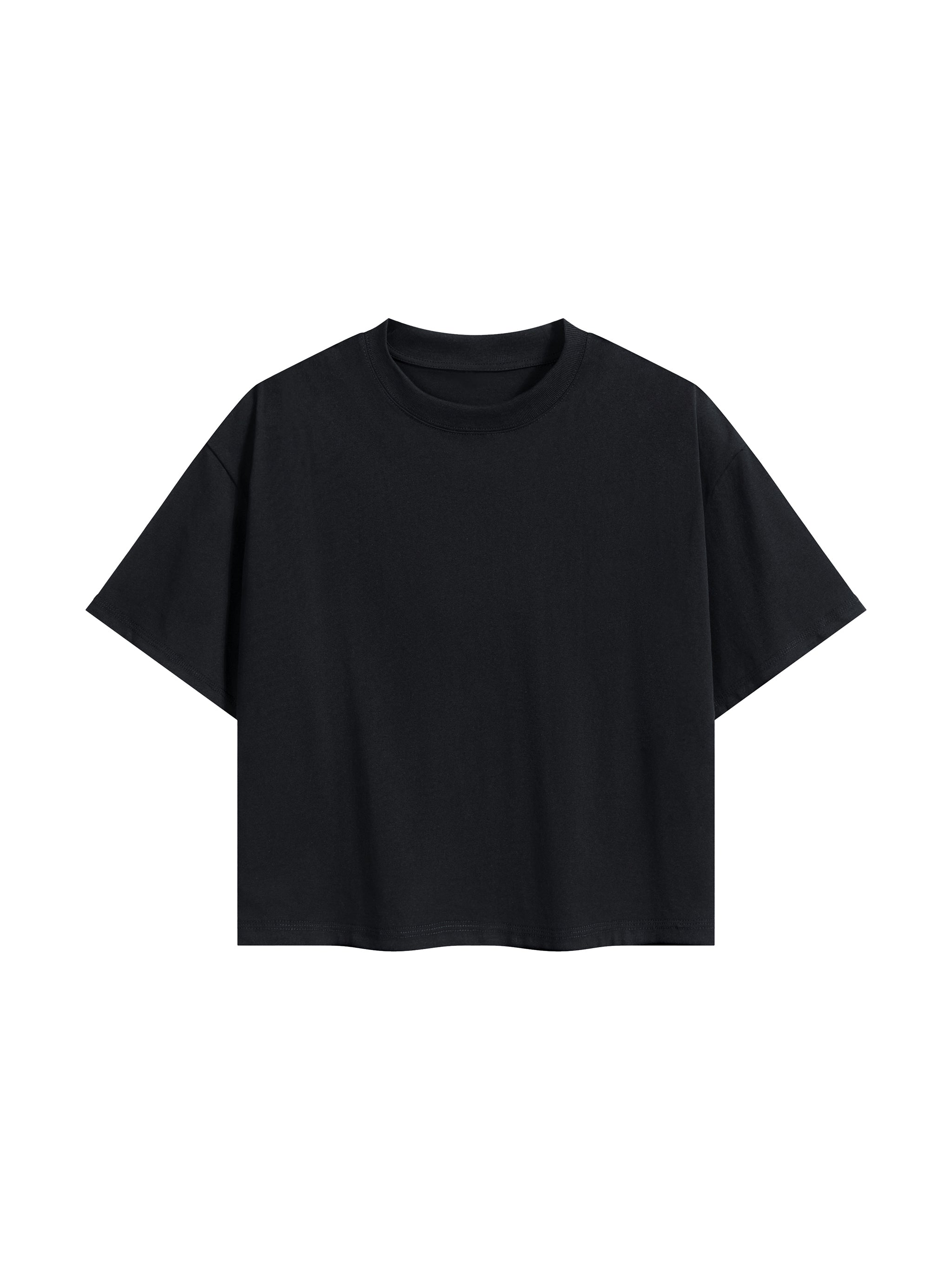 Unisex Boxy Drop Shoulder Crop T-Shirt