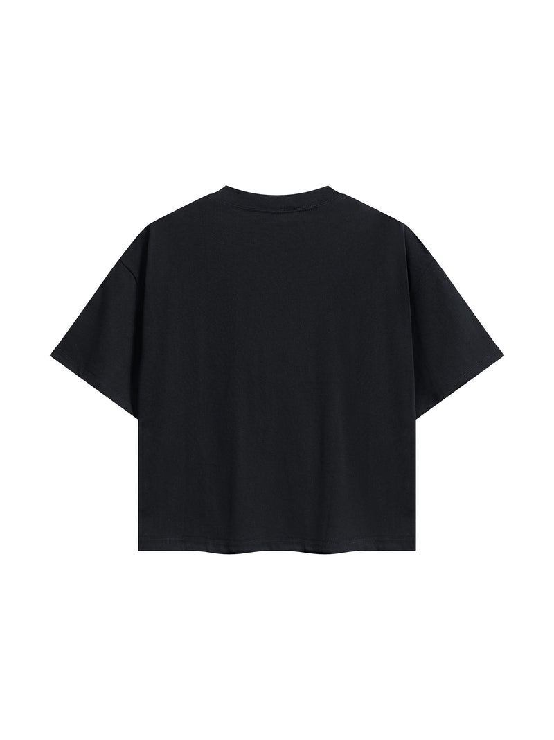 Unisex Boxy Drop Shoulder Crop T-Shirt