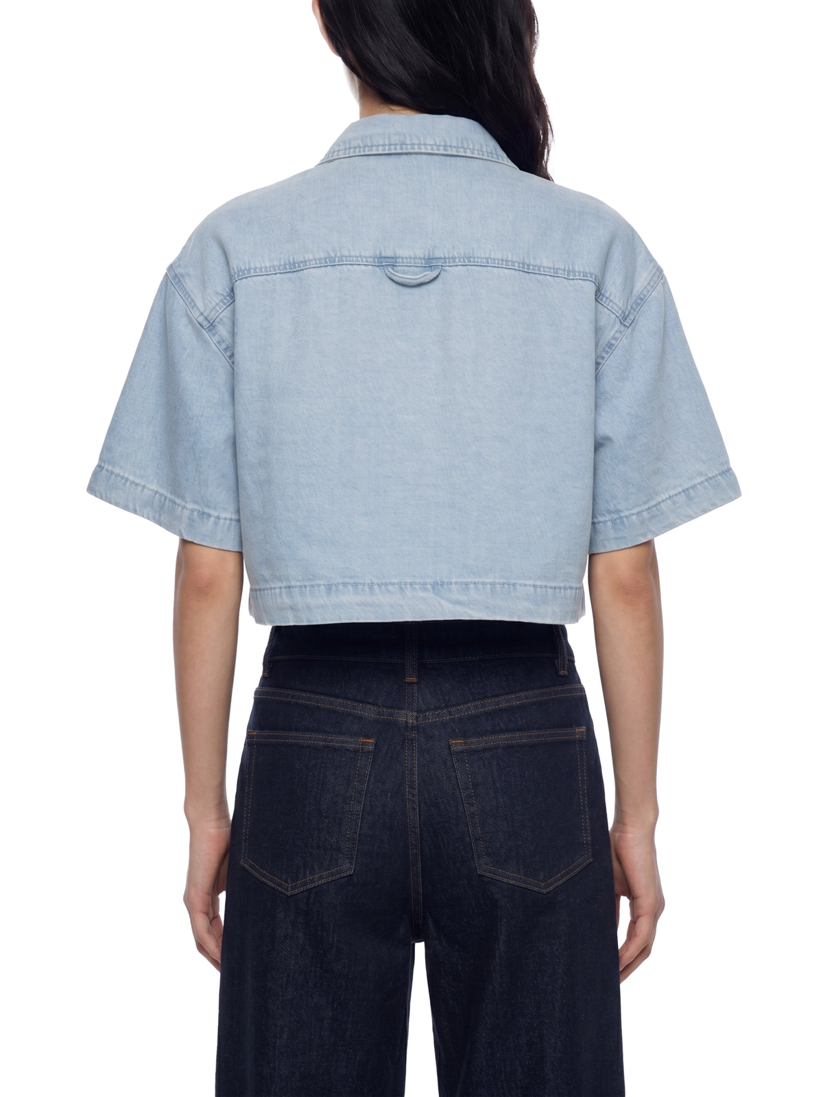 Women's Vintage Wash Boxy Cropped Shirt – Oversized Retro Crop Top Streetwear Tee