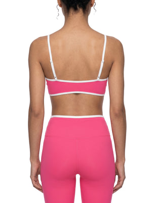Women's Color Block Ruched V-Neck Sports Bra – Medium Support Activewear Bra