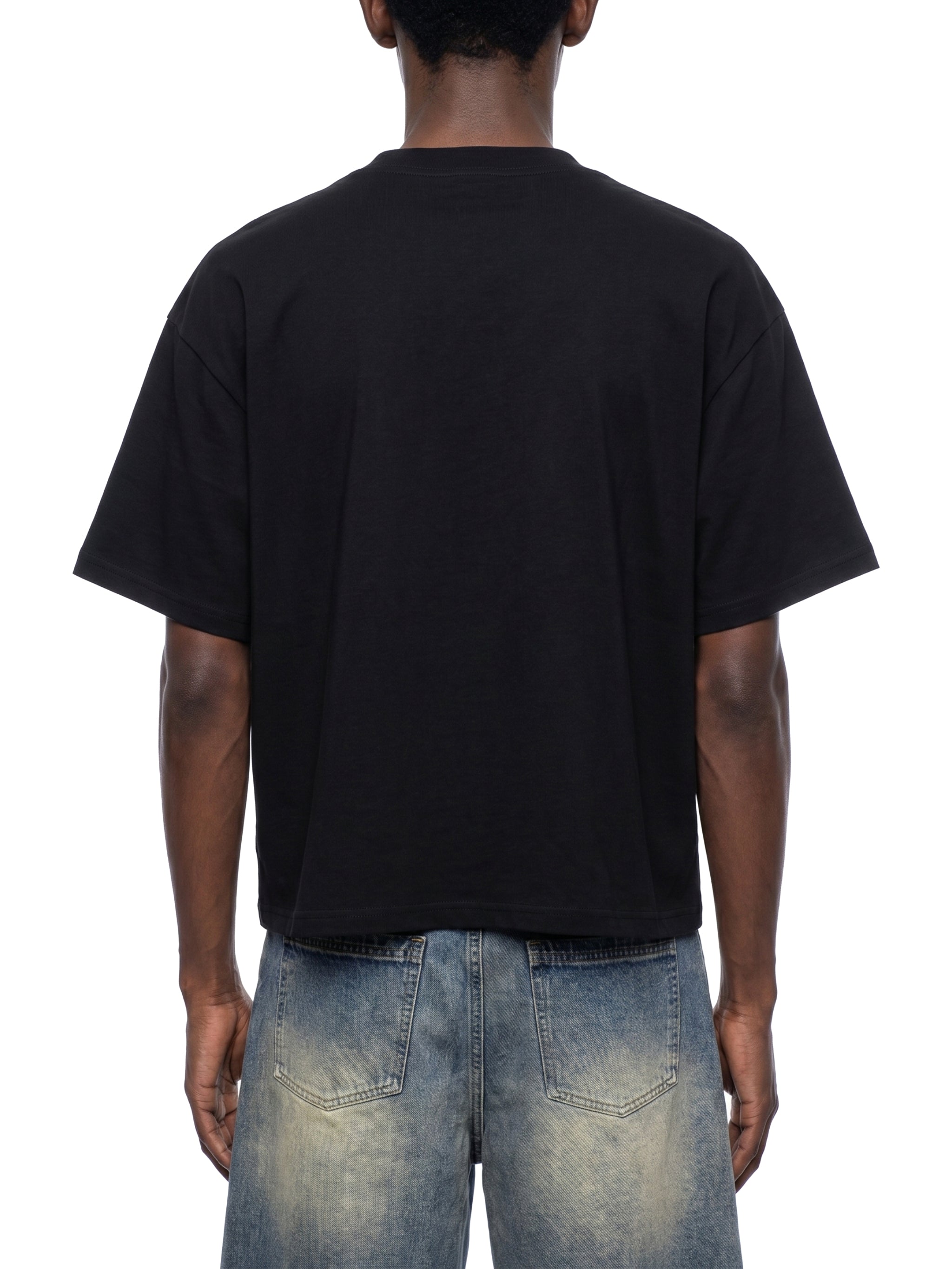 Unisex Boxy Drop Shoulder Crop T-Shirt