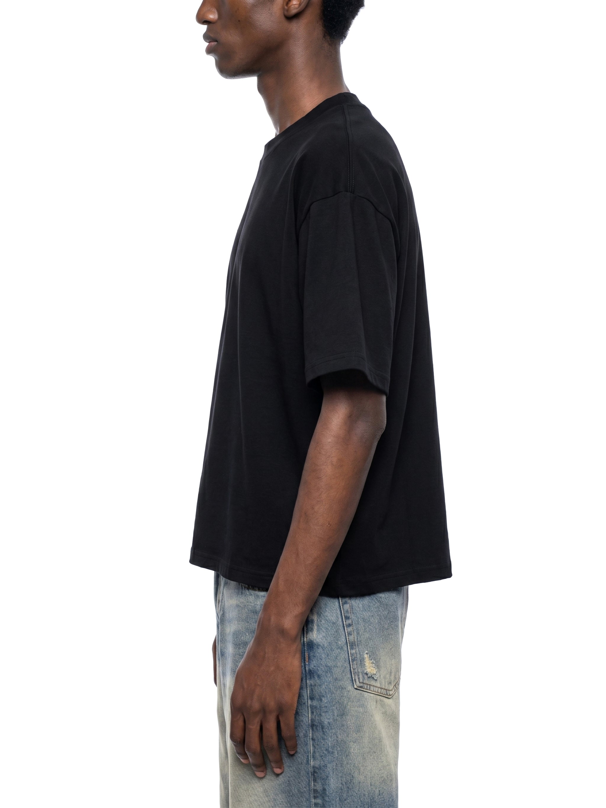 Unisex Boxy Drop Shoulder Crop T-Shirt