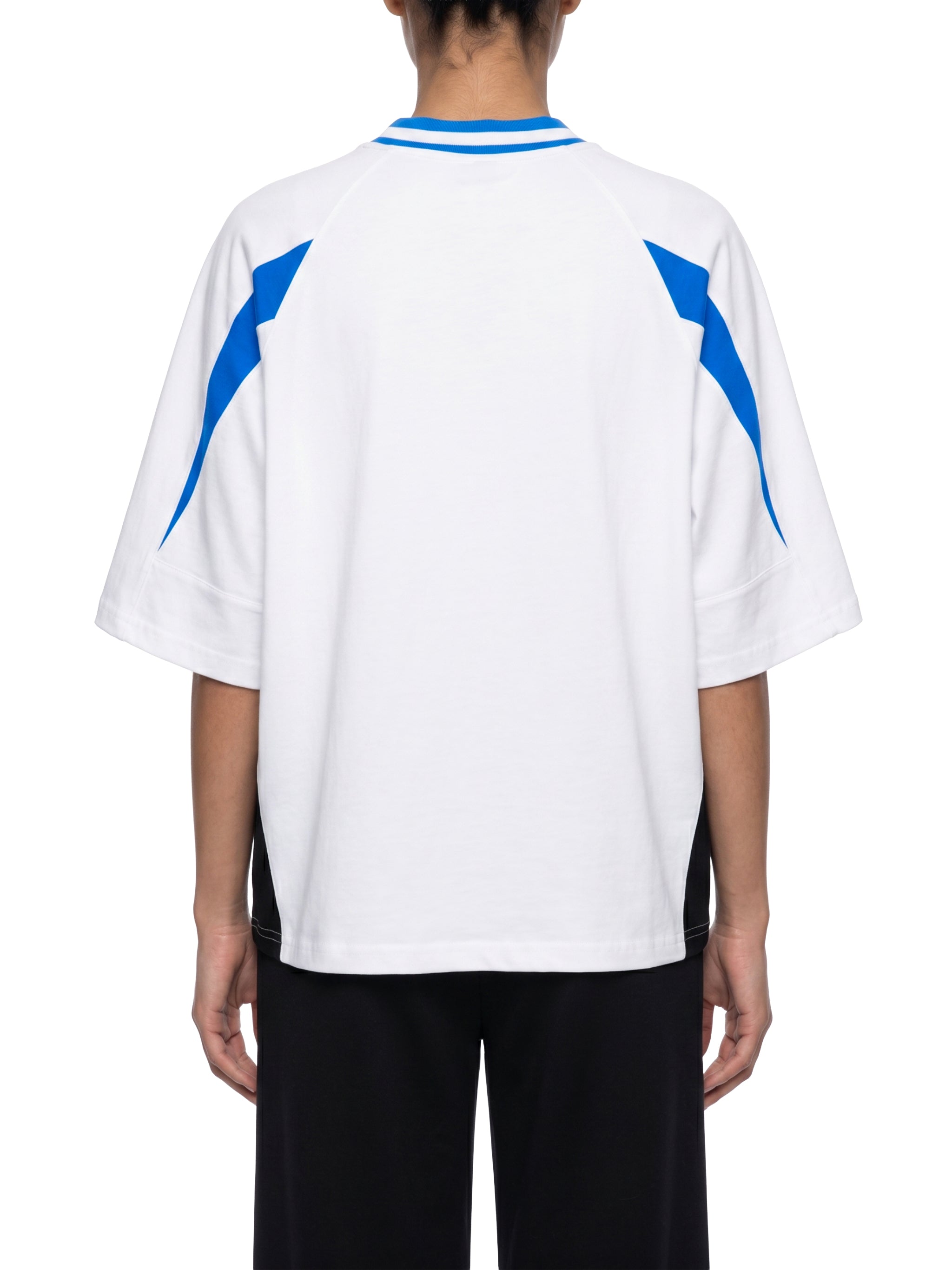 Unisex Oversized Color Block V-Neck T-Shirt