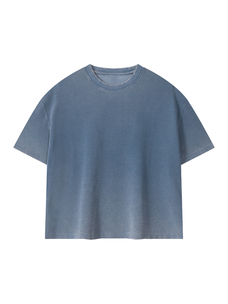 Unisex Vintage Wash Sunfade Boxy Waffle T-Shirt