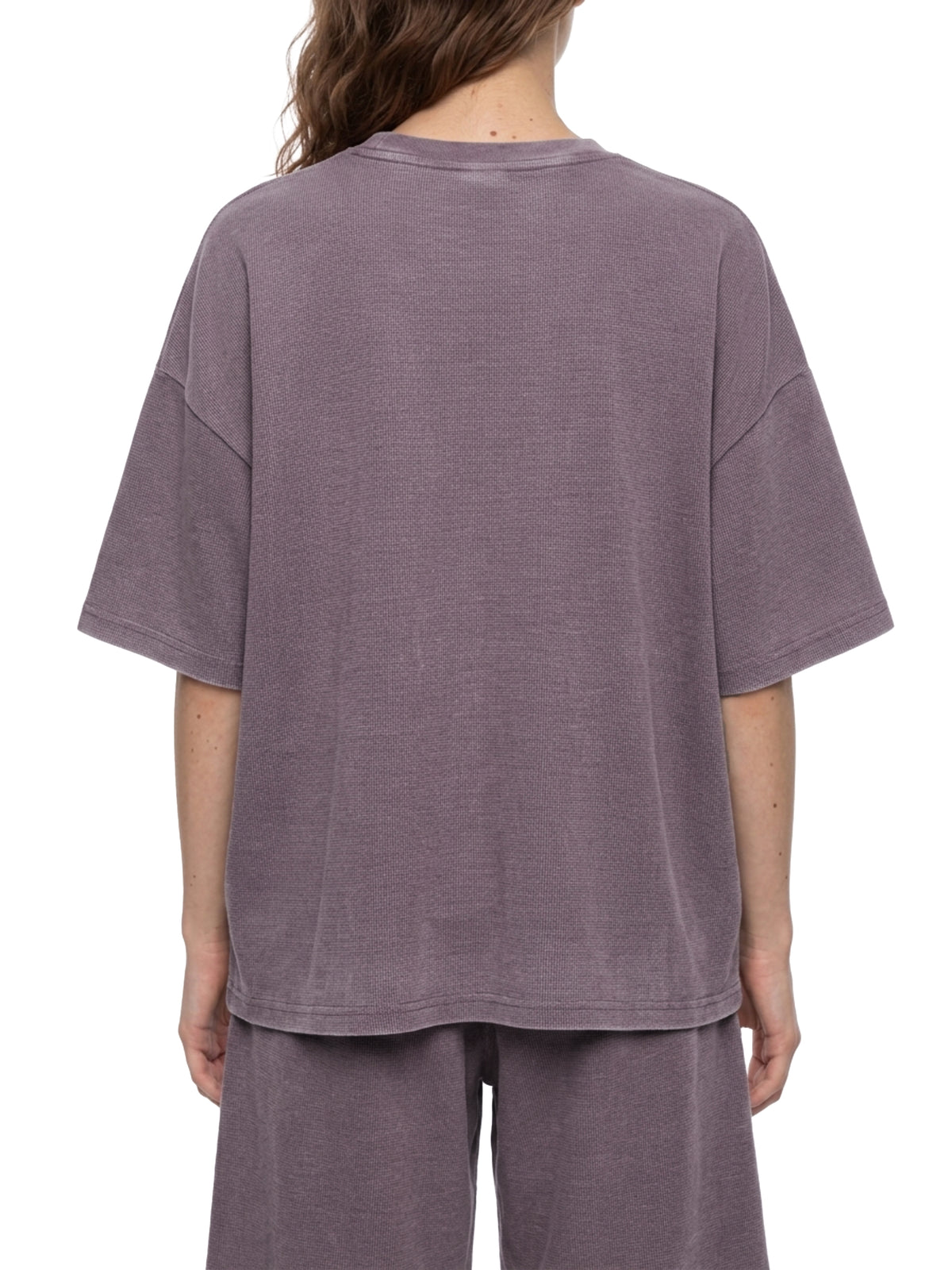 Unisex Vintage Wash Sunfade Waffle T-Shirt – Oversized Boxy Retro Streetwear Tee