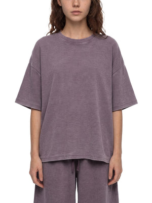 Unisex Vintage Wash Sunfade Waffle T-Shirt – Oversized Boxy Retro Streetwear Tee