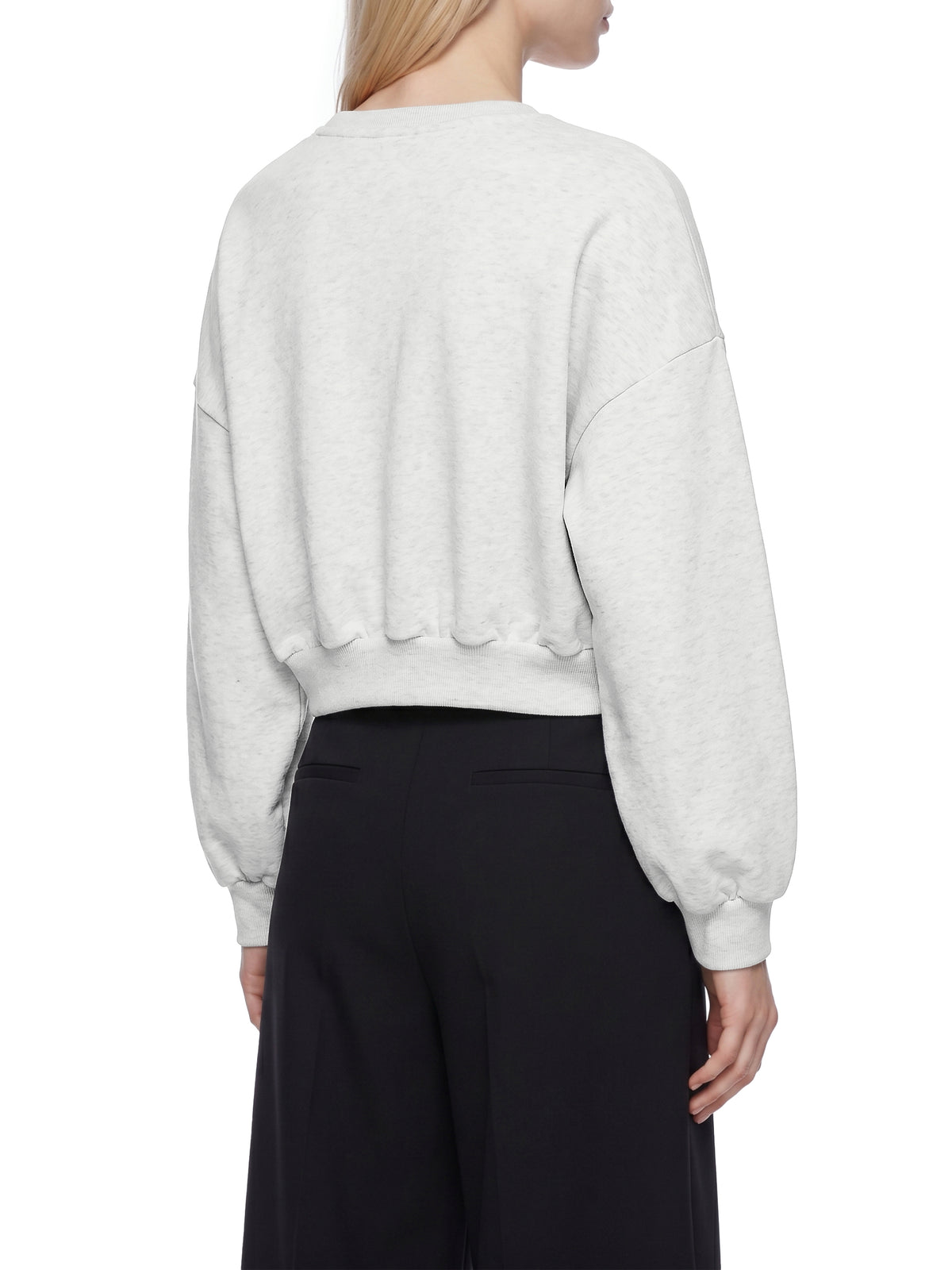Women's Boxy Cropped Crewneck Sweatshirt – Oversized Casual Fleece Pullover