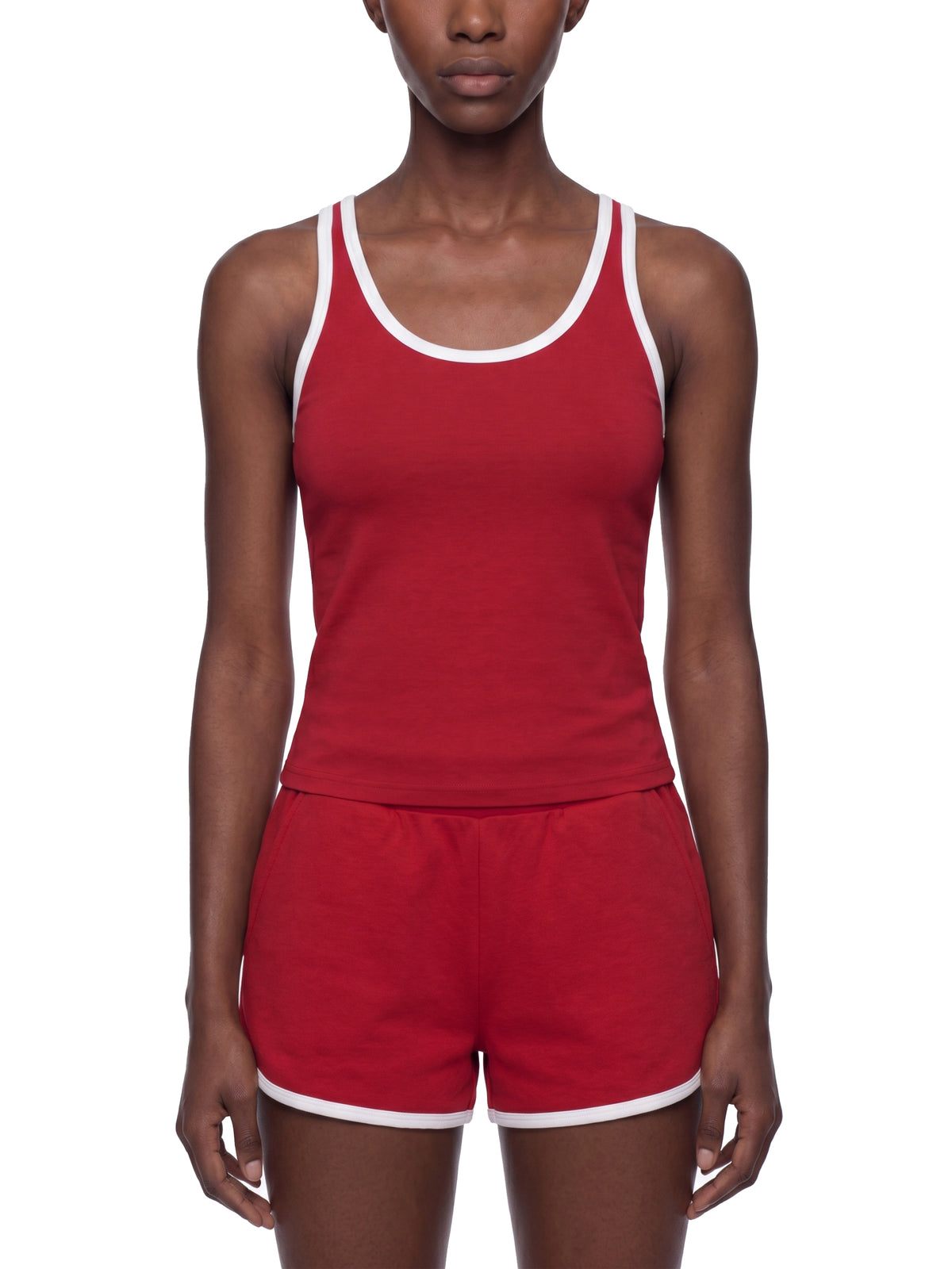 Women's Color Block Cropped Tank Top – Athletic Sleeveless Activewear Top