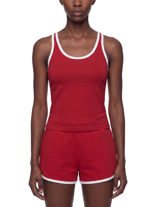 Women's Color Block Cropped Tank Top – Athletic Sleeveless Activewear Top