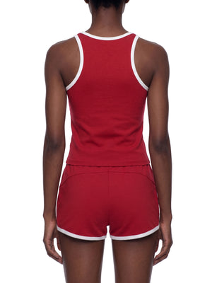 Women's Color Block Cropped Tank Top – Athletic Sleeveless Activewear Top
