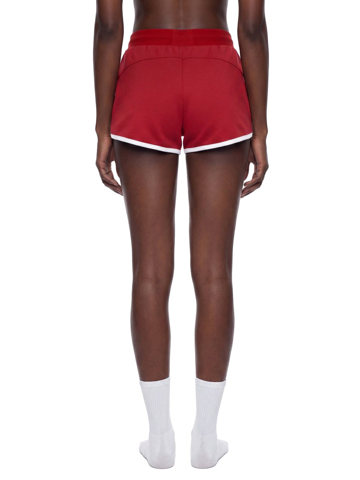 Women's Retro Contrast Trim Athletic Shorts – High-Waisted Activewear Shorts