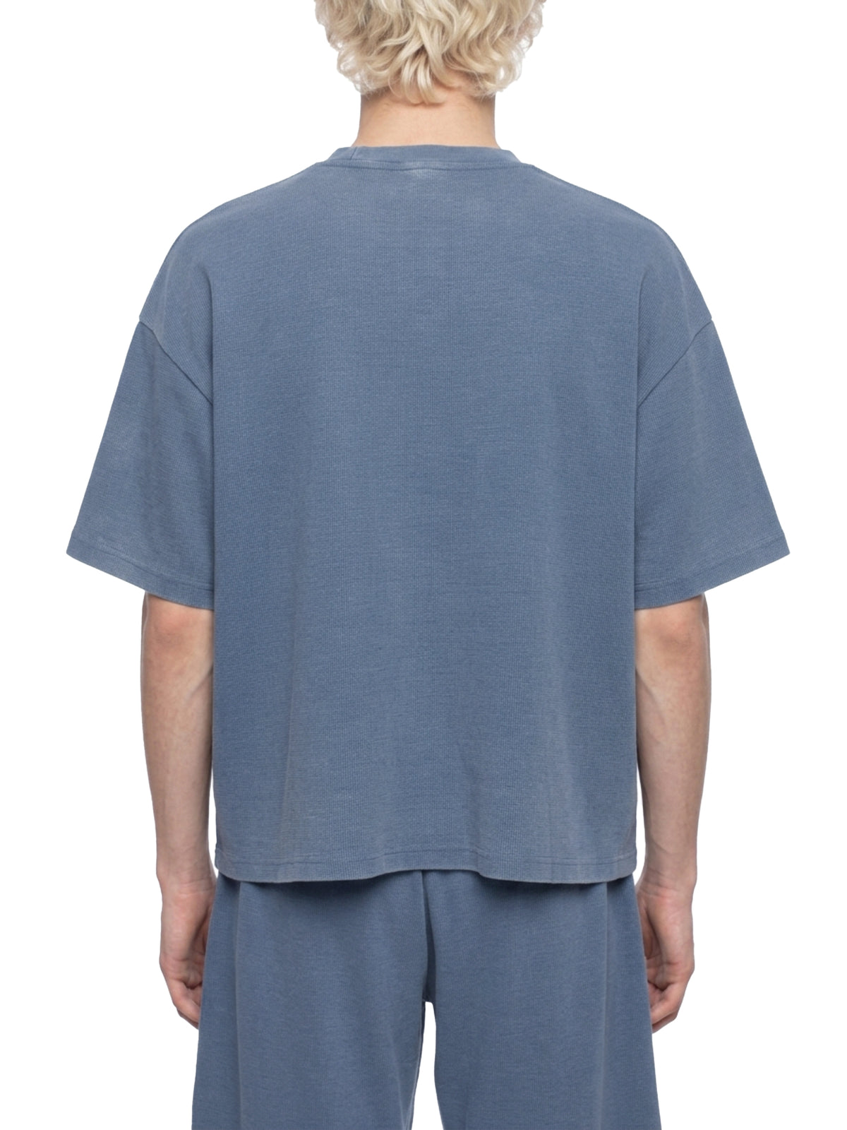Unisex Vintage Wash Sunfade Waffle T-Shirt – Oversized Boxy Retro Streetwear Tee