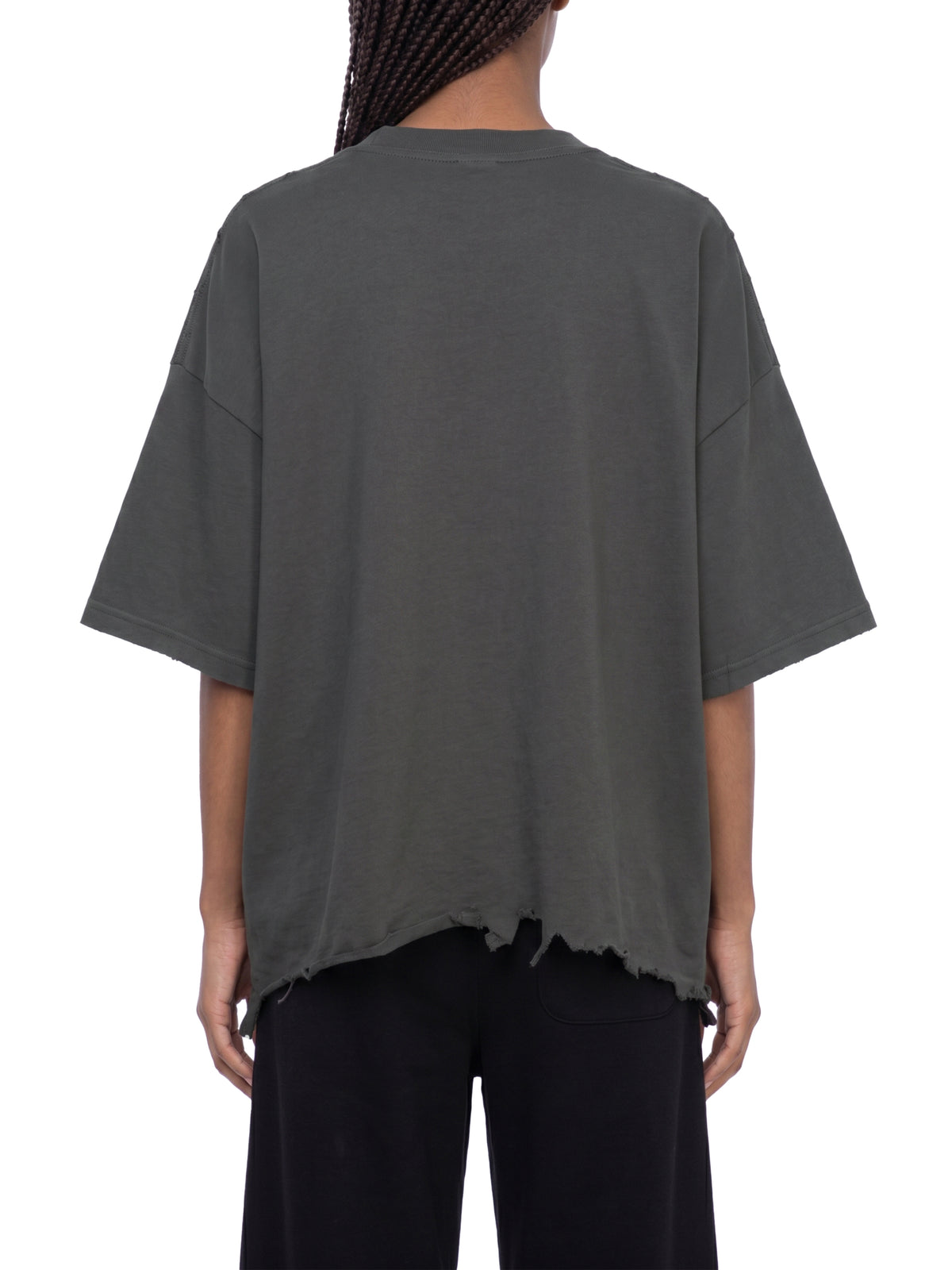 Unisex Vintage Wash Distressed Hem T-Shirt – Oversized Boxy Retro Streetwear Tee