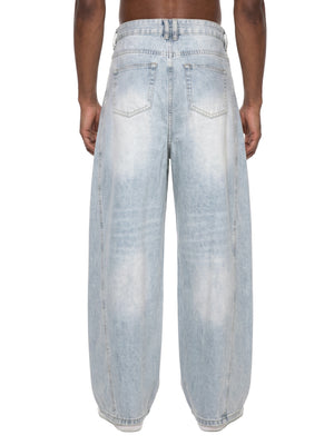 Men's Vintage Wash Sunfade Barrel Leg Jeans