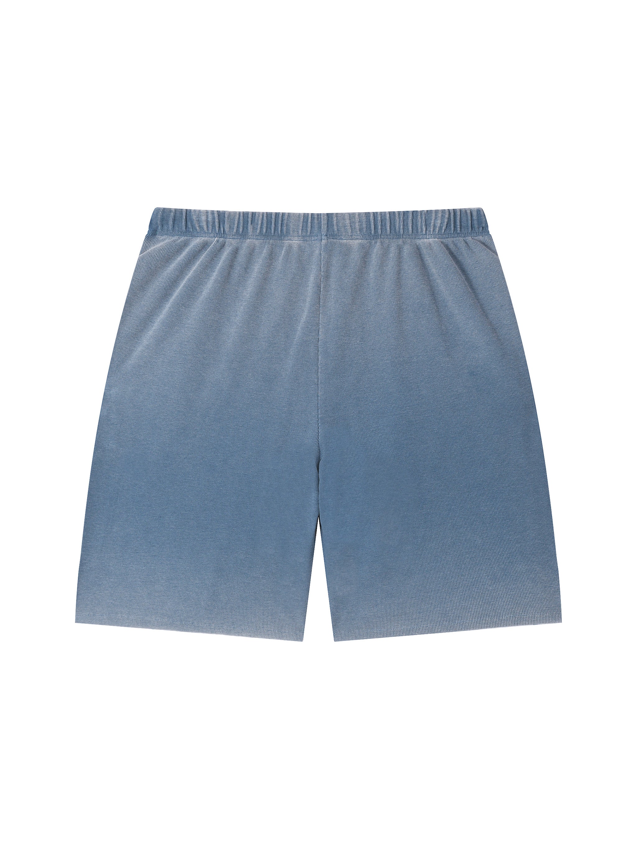 Unisex Vintage Wash Sunfade Waffle Raw Hem Shorts