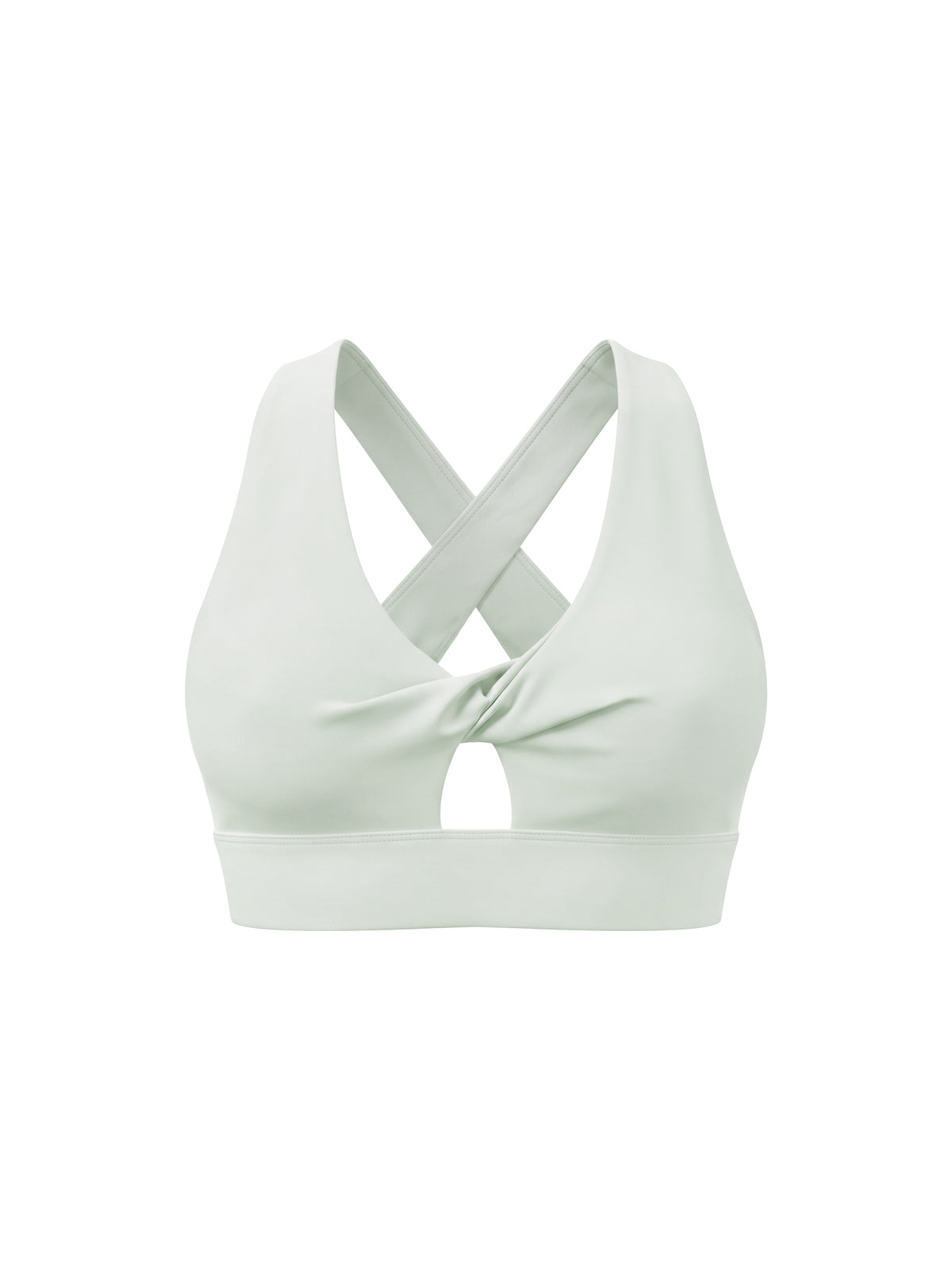 Women's Twist Front V-Neck Sports Bra – Seamless Medium Support Activewear Bra