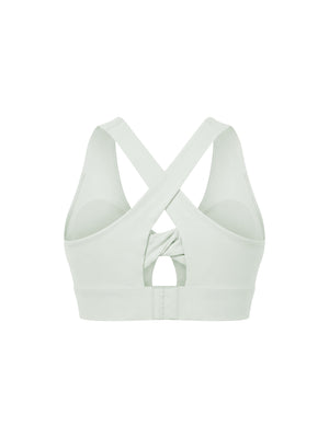 Women's Twist Front V-Neck Sports Bra – Seamless Medium Support Activewear Bra