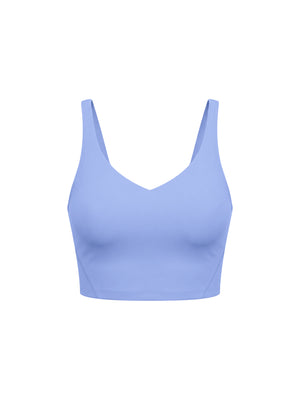 Women's V-Neck Yoga Sports Bra – Seamless Medium Support Workout & Activewear Bra