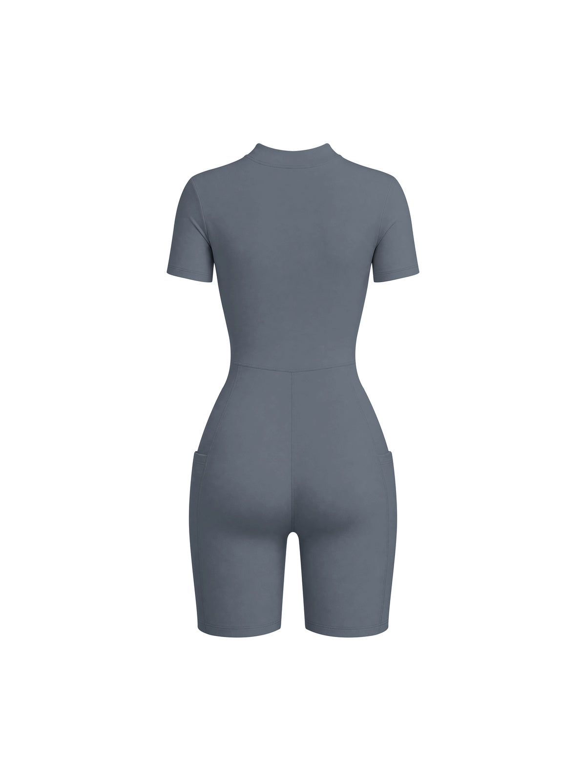 Women's Quarter Zip Short Sleeve Romper – Athletic One-Piece Activewear Jumpsuit