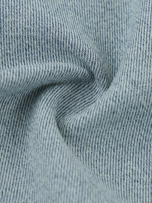 Unisex Vintage Wash Raw Hem Denim T-Shirt – Oversized Boxy Streetwear Denim Tee