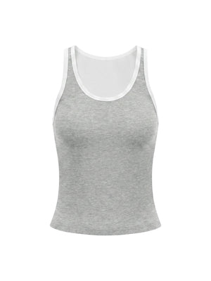 Women's Color Block Cropped Tank Top – Athletic Sleeveless Activewear Top