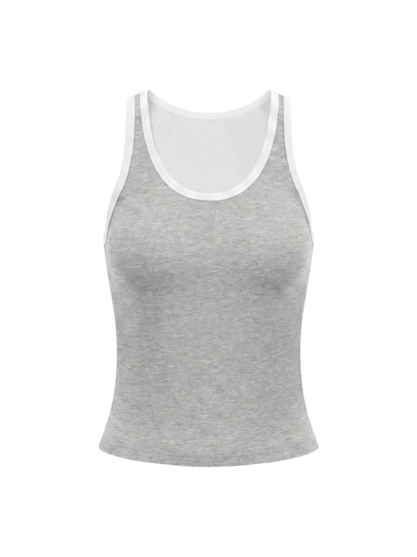 Women's Color Block Cropped Tank Top – Athletic Sleeveless Activewear Top