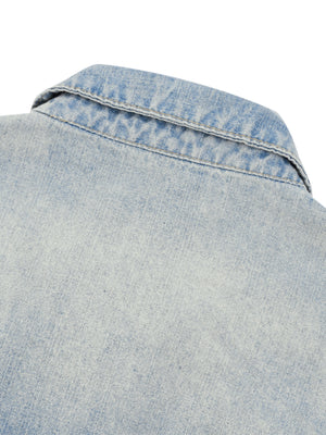 Unisex Vintage Wash Full Zip Denim Jacket – Oversized Retro Streetwear Jean Jacket