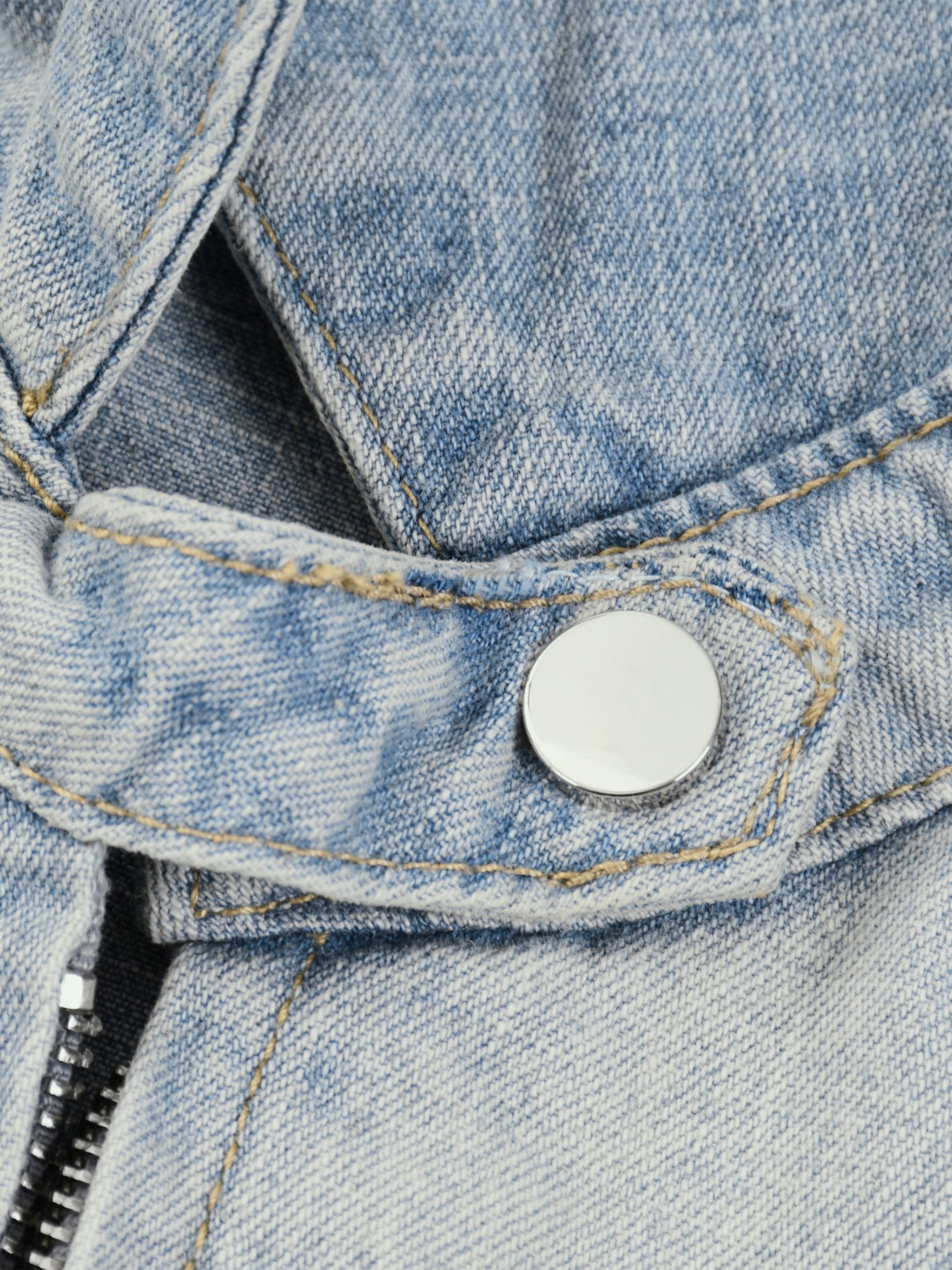 Unisex Vintage Wash Full-Zip Denim Jacket