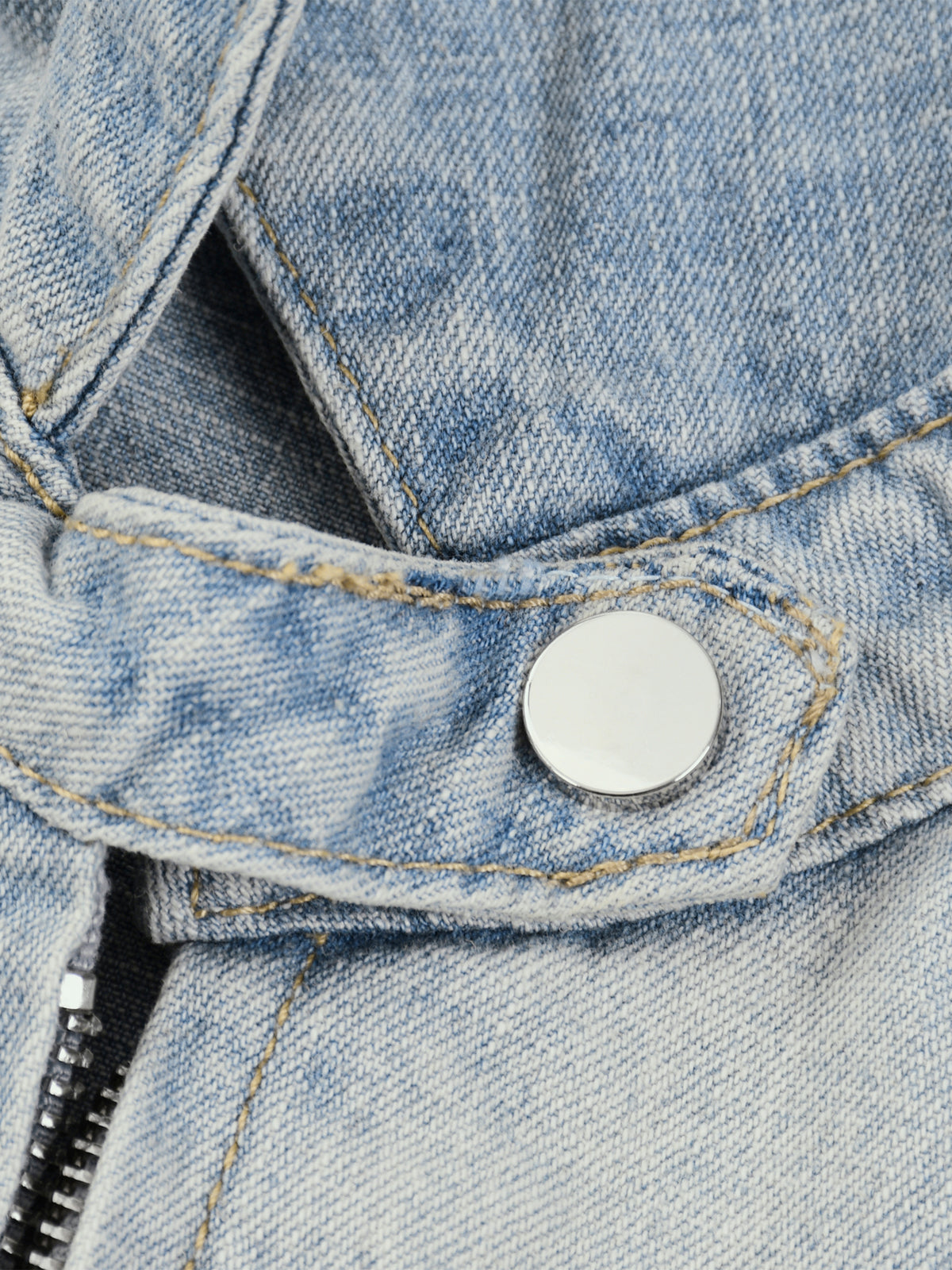 Unisex Vintage Wash Full Zip Denim Jacket – Oversized Retro Streetwear Jean Jacket