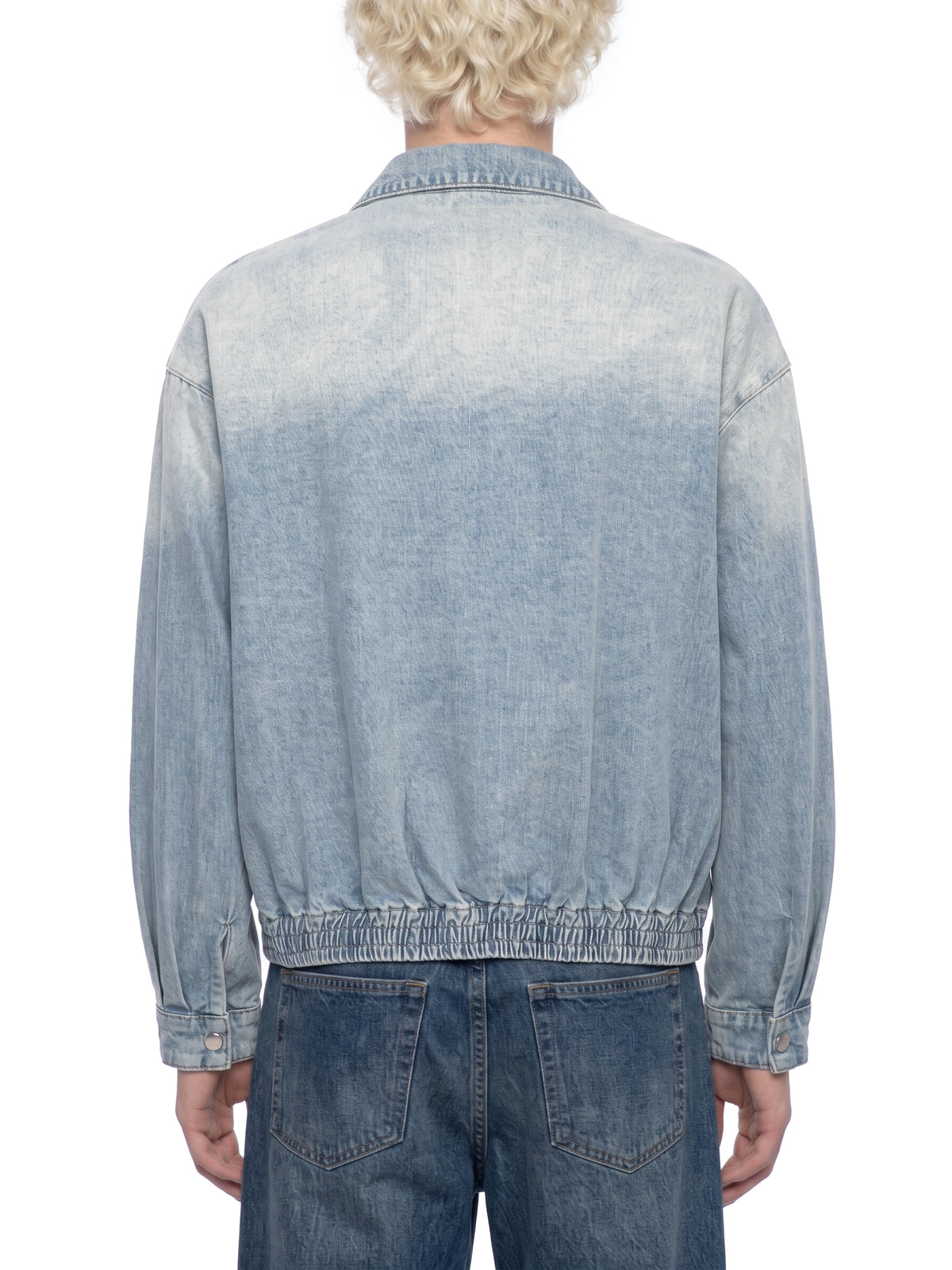 Unisex Vintage Wash Full Zip Denim Jacket – Oversized Retro Streetwear Jean Jacket