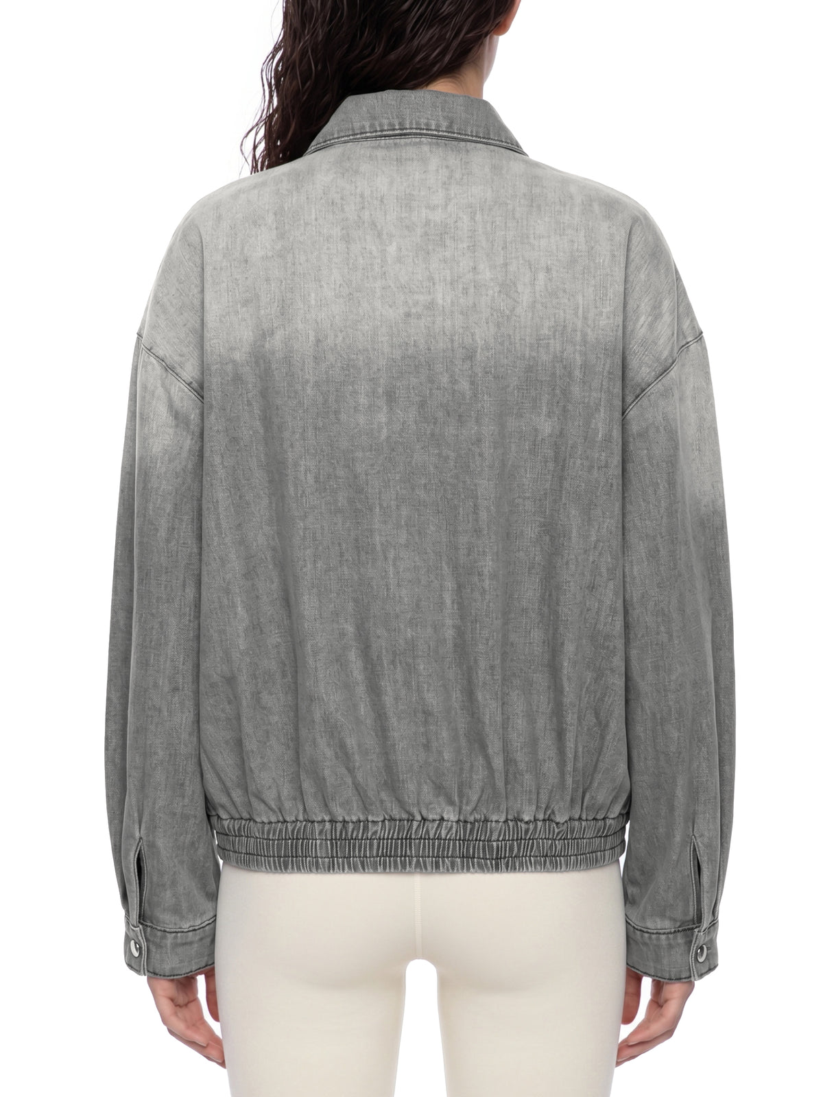 Unisex Vintage Wash Full Zip Denim Jacket – Oversized Retro Streetwear Jean Jacket
