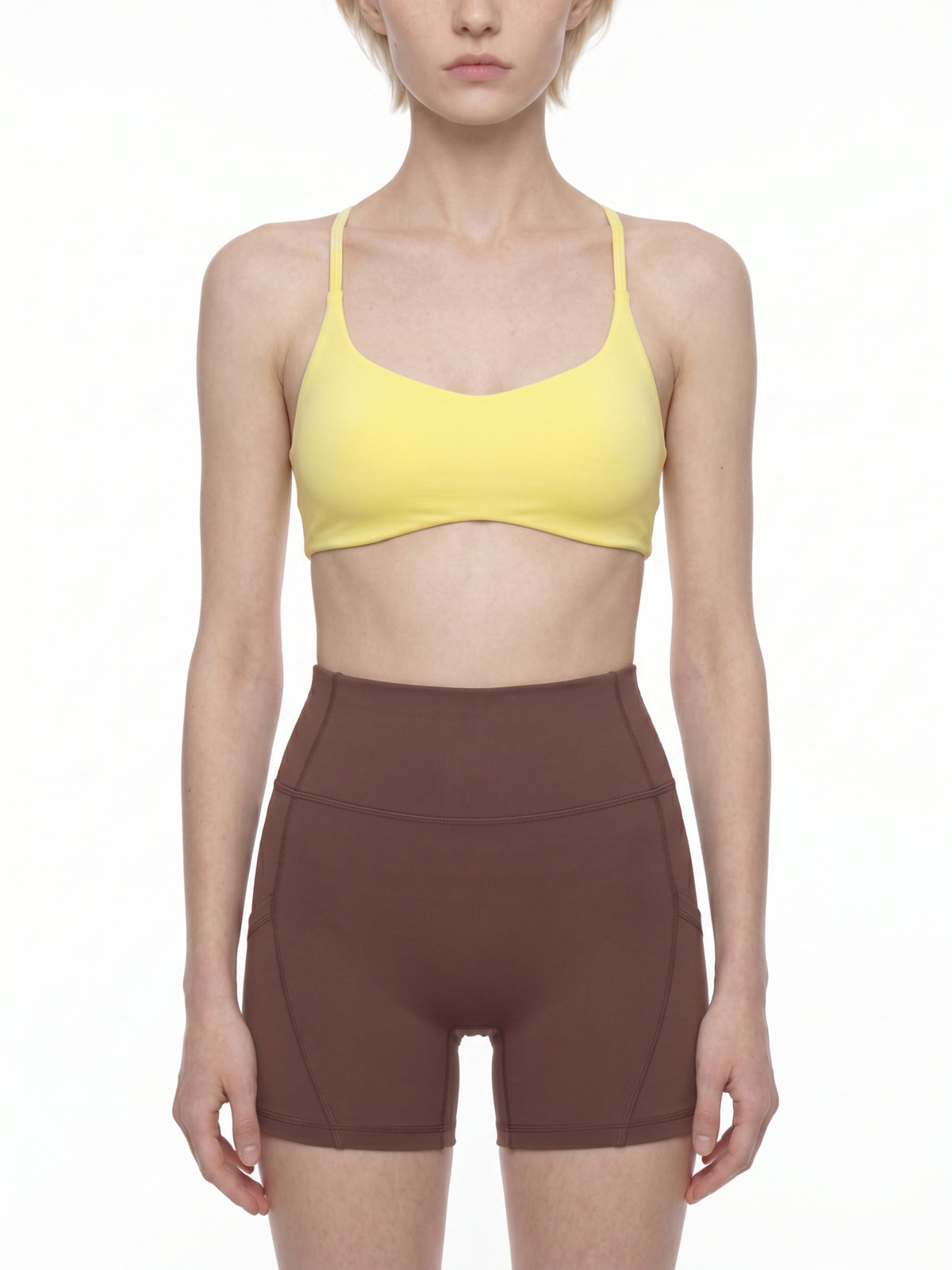 Women's Cropped Sports Bra – High Support Seamless Workout & Yoga Bra