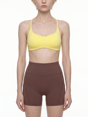 Women's Cropped Sports Bra – High Support Seamless Workout & Yoga Bra