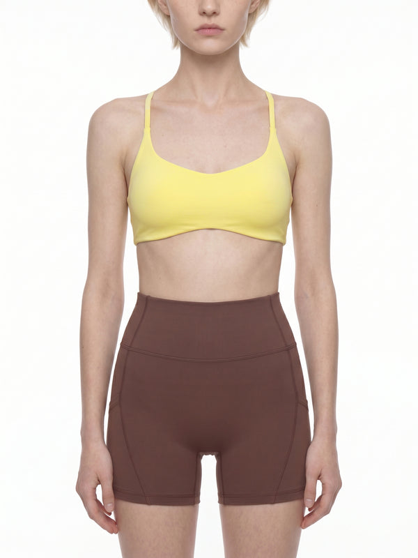 Women's Cropped Sports Bra – High Support Seamless Workout & Yoga Bra