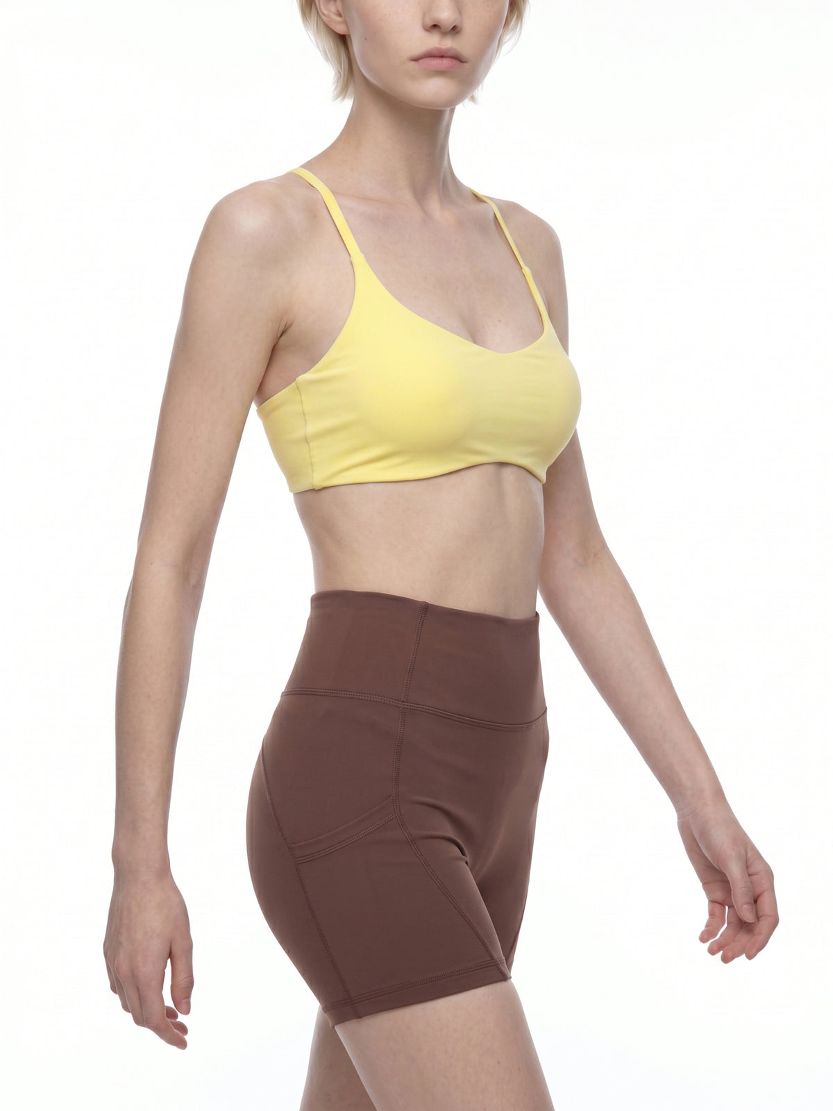 Women's Cropped Sports Bra – High Support Seamless Workout & Yoga Bra