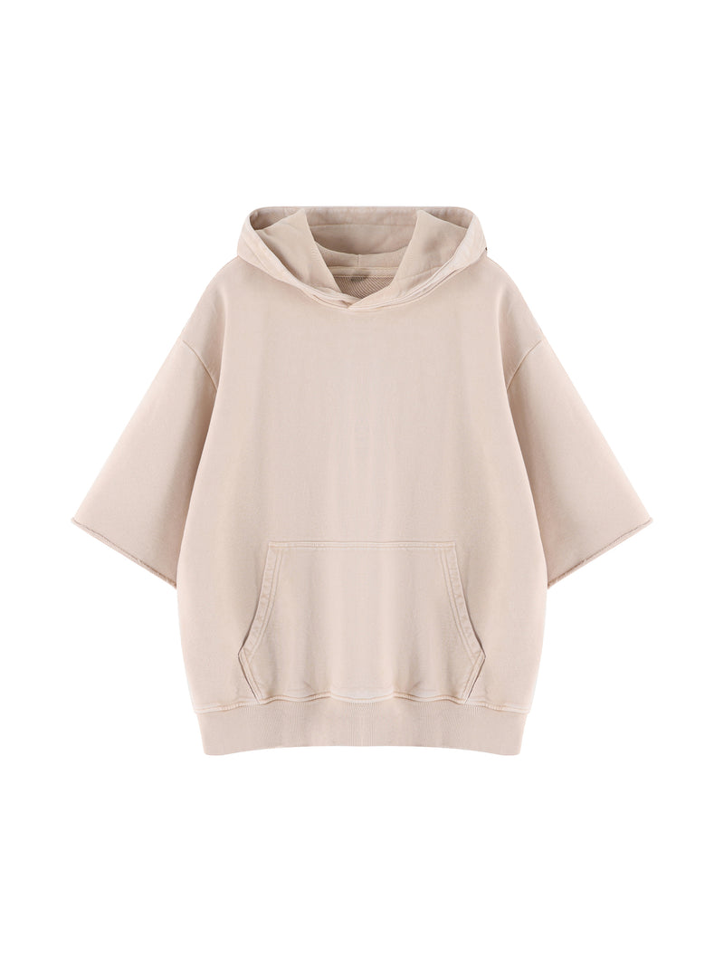 Unisex Mineral Wash Short Sleeve Hoodie