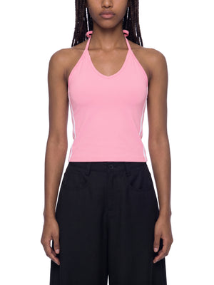 Women's Color Block Halter Crop Tank Top – Sleeveless Summer Essential
