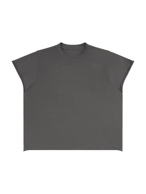 Unisex Boxy Raw Edge T-Shirt – Oversized Heavyweight Vintage Streetwear Tee