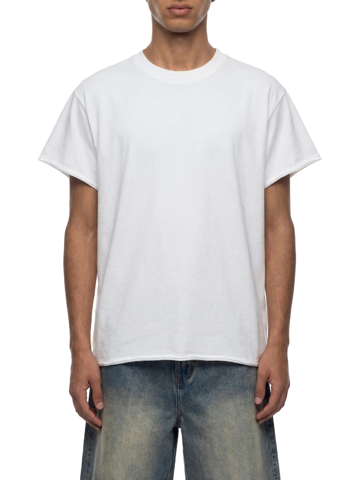 Unisex Boxy Raw Edge T-Shirt – Oversized Heavyweight Vintage Streetwear Tee
