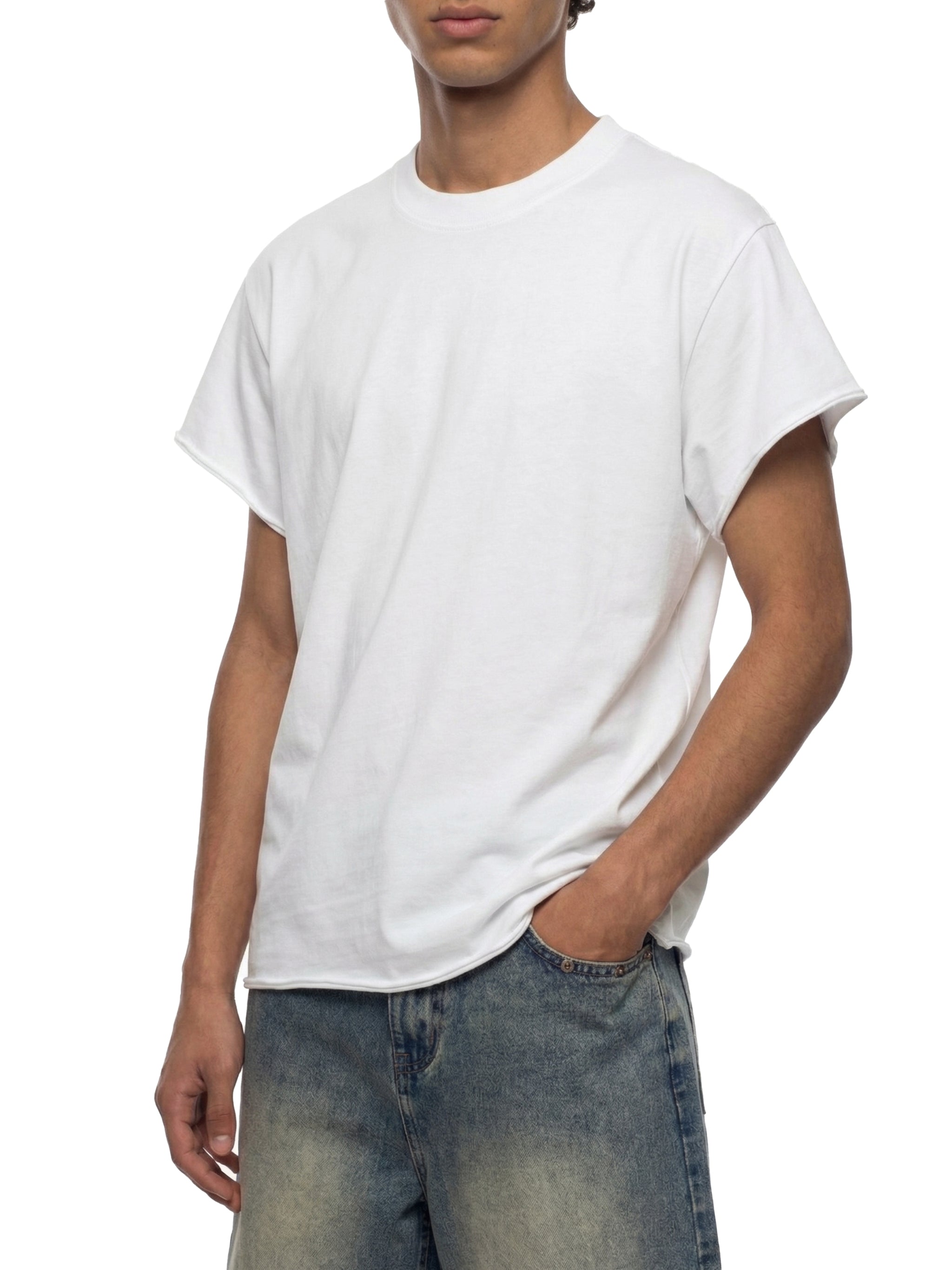 Unisex Boxy Raw Edge T-Shirt