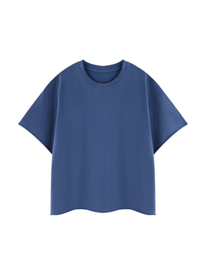 Unisex Boxy Raw Edge T-Shirt – Oversized Premium Cotton Streetwear Tee