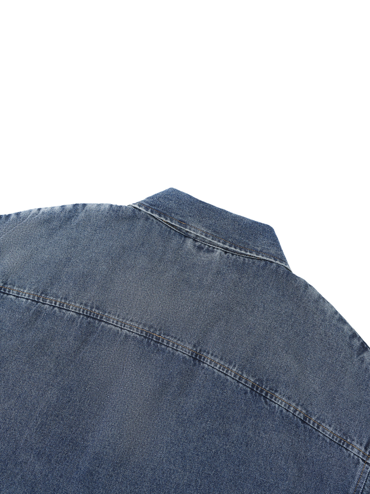 Unisex Oversized Vintage Wash Quarter Zip Denim Shirt – Boxy Streetwear Pullover