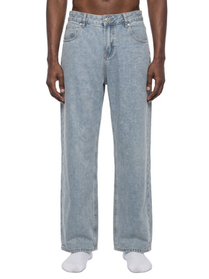 Unisex Vintage Wash Straight Leg Jeans – Relaxed Fit Baggy Denim Streetwear Pants