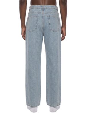 Unisex Vintage Wash Straight Leg Jeans – Relaxed Fit Baggy Denim Streetwear Pants