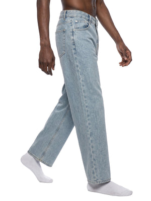 Unisex Vintage Wash Straight Leg Jeans – Relaxed Fit Baggy Denim Streetwear Pants
