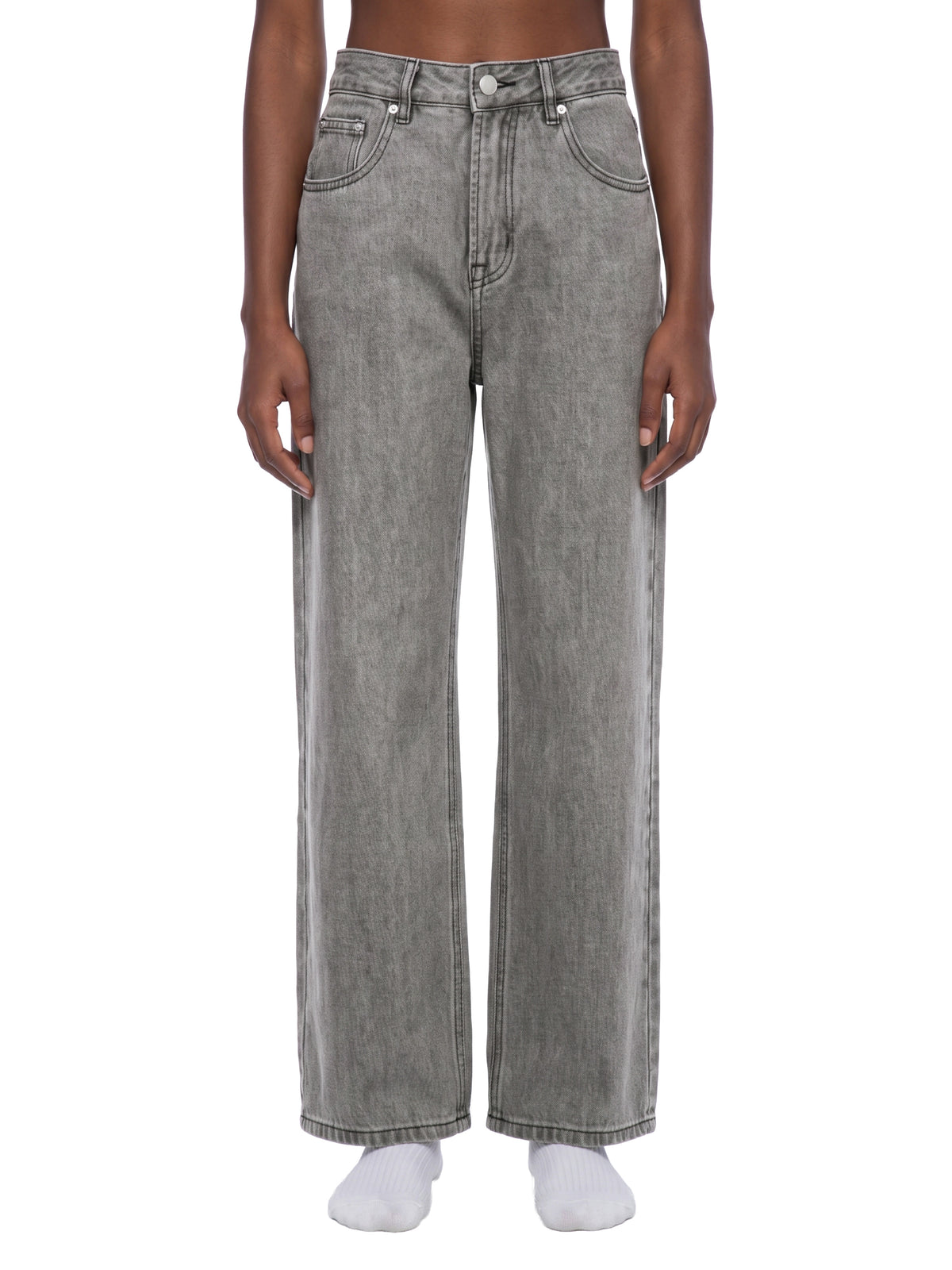 Unisex Vintage Wash Straight Leg Jeans – Relaxed Fit Baggy Denim Streetwear Pants